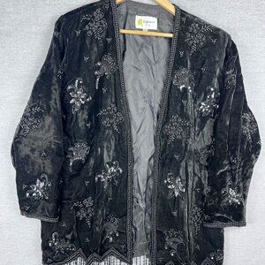 Black‎ Beaded Velvet Jacket